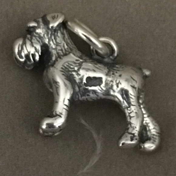 Vintage Jewelry - A Sterling Silver Vintage Schnauzer Dog Charm